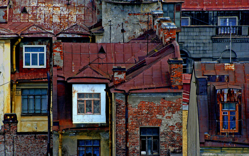 Roofs and windows, St. Petersburg 2005