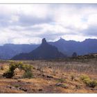 Roque Bentayga und im Hintergrund der Roque Nublo