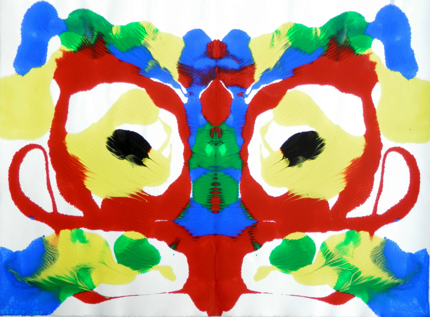 Rorschachbild: Ein "Gesicht" entsteht durch einfache Farbkleckse