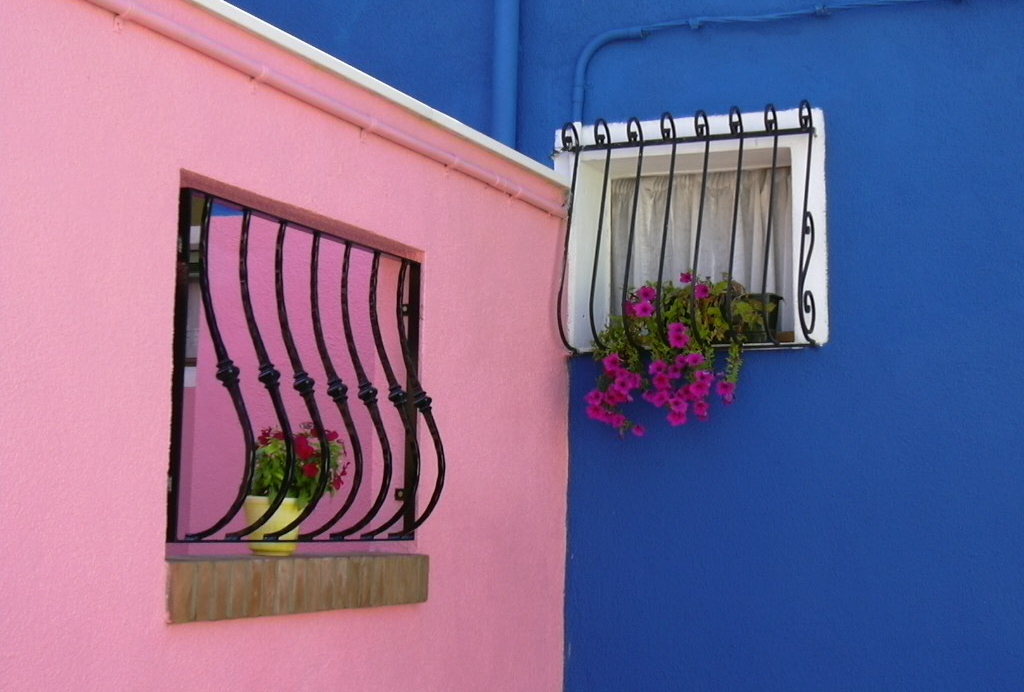 rosa e azzurro di Burano