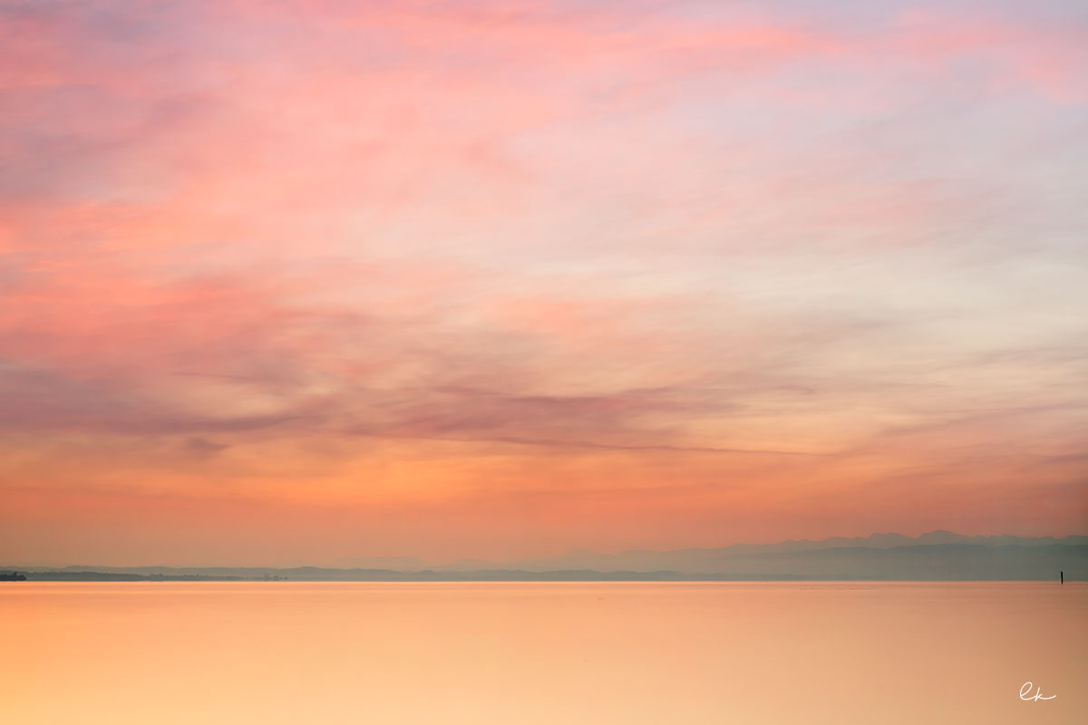 Rosa Stimmung am See