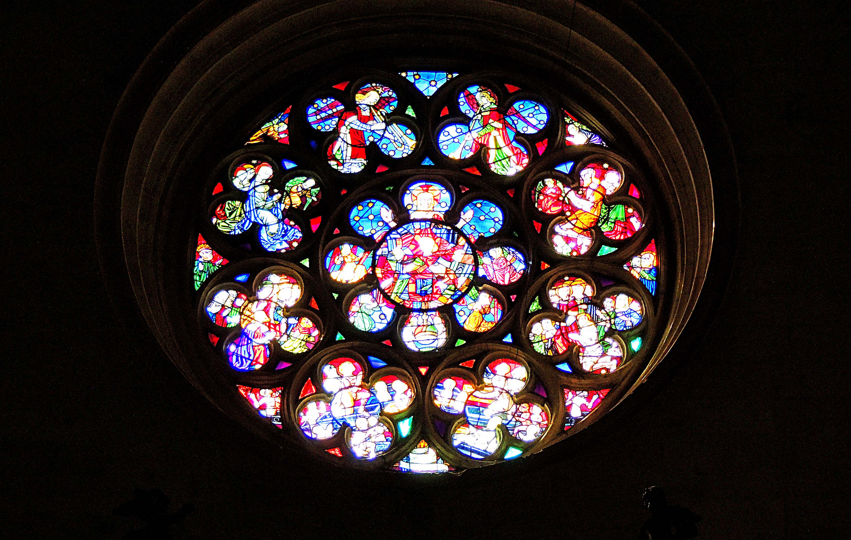 Rosace de l'église St Pierre à Gourdon