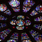 Rosace vitrail DE LA Cathédrale Notre-Dame de Paris.