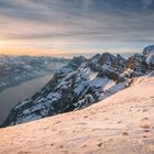 * Rosenböden: Sonnenuntergang über dem Walensee *