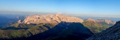 Rosengarten "Catinaccio"-Panorama im Morgenlicht mit Plattkofelschatten