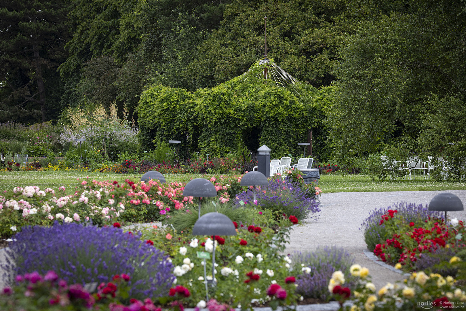 Rosengarten mit Pavillon