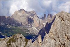 Rosengartenspitze und Vajolettürme vom Passo delle Selle 2529 m