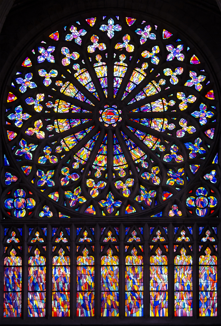 Rosette der Kathedrale Saint-Vincent von Saint Malo