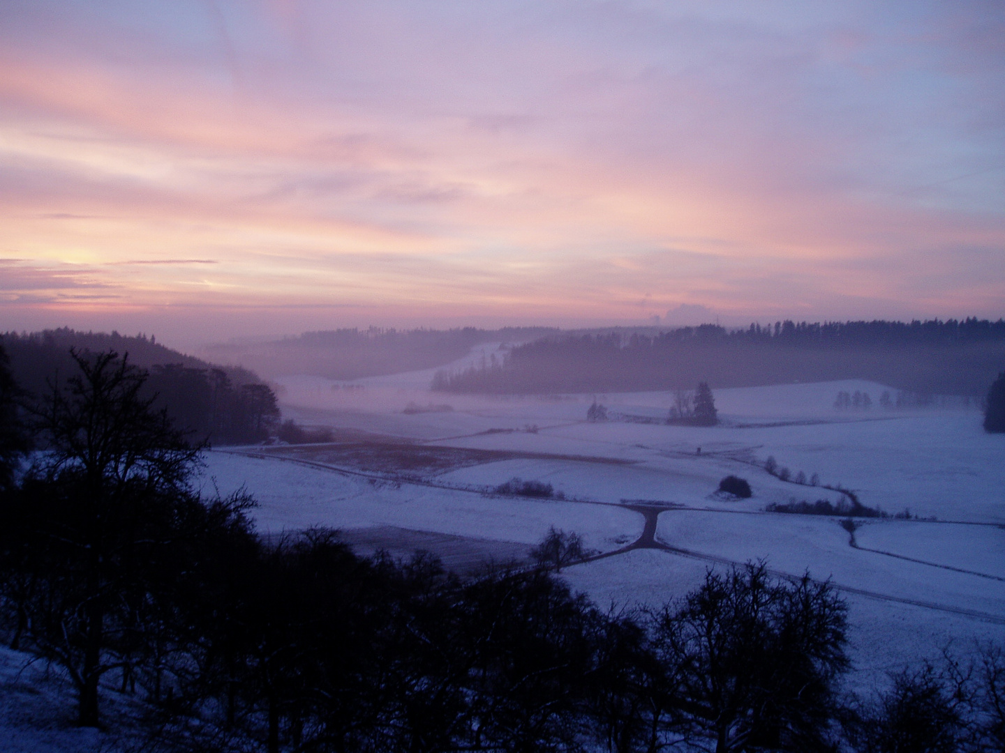 Rosige Winterstimmung