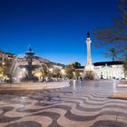 Rossio Platz bei Nacht