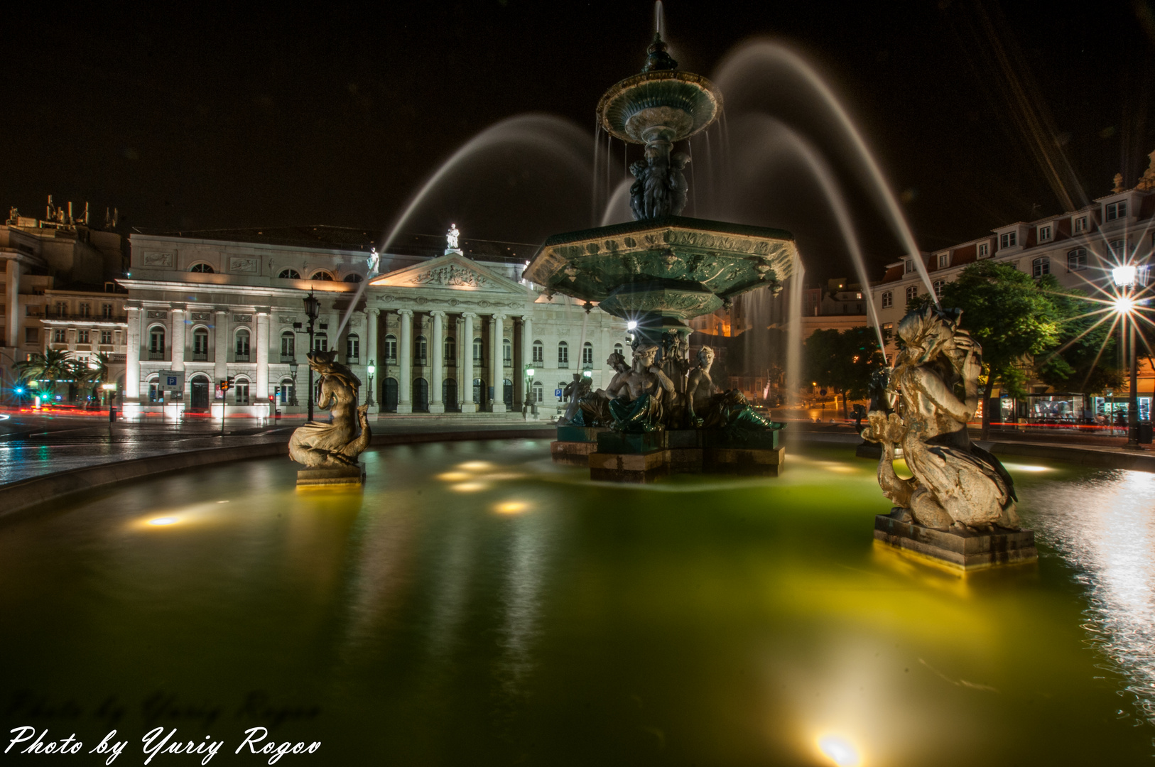 Rossio Square with National Theatre D. Maria II. Lisbon