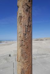 Rostfraß am Meer durch Salzwasser und -luft (war mal ein Schilderpfahl)