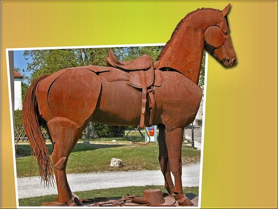 Rostige Pferdeskulptur