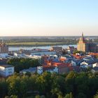 Rostock- Blick auf die Innenstadt und Warnow