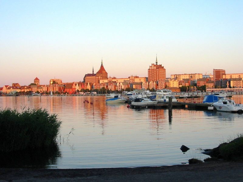 Rostock im Sonnenuntergang