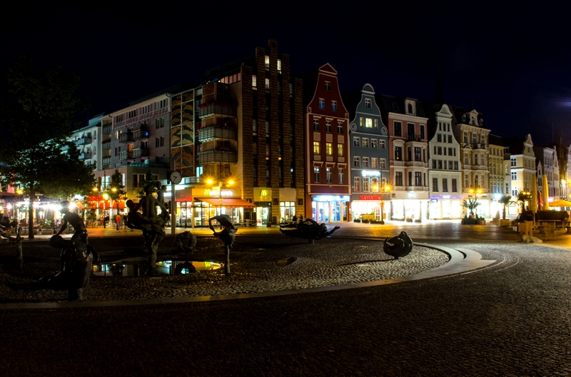 Rostock Innenstadt bei Nacht