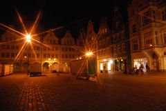 Rostock, Neuer Markt bei Nacht