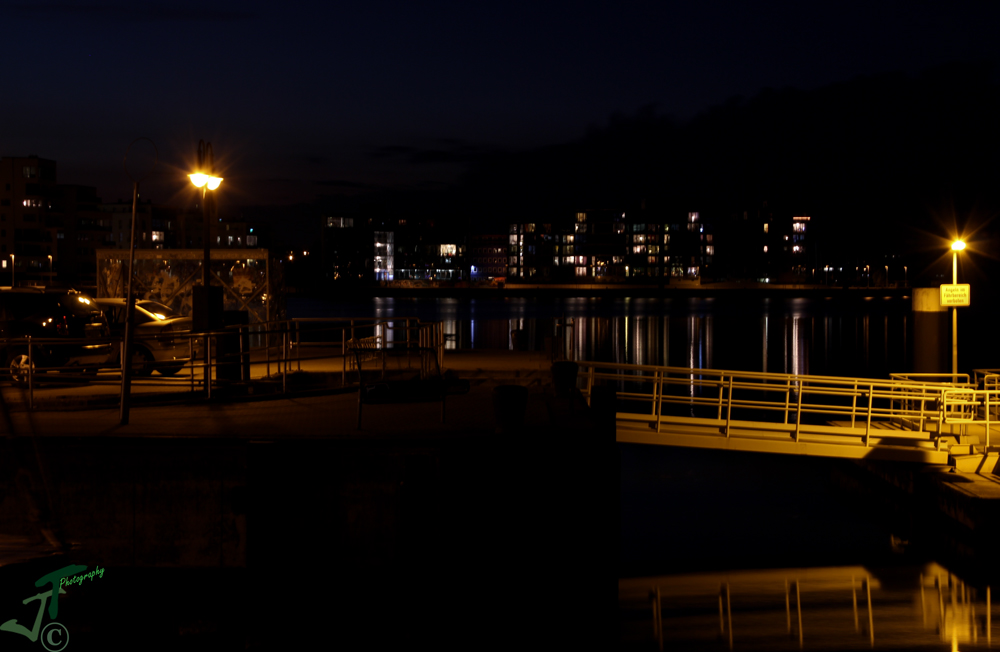 Rostocker Stadthafen im Abendlicht