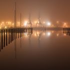 Rostocker Stadthafen im Nebel