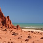 rot-blau / Sand-Himmel-Meer