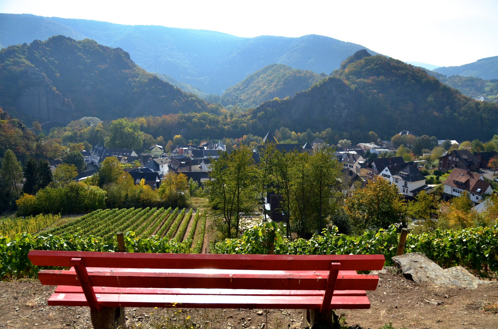 Rotbank vor Rotwein