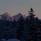 Rote Bergspitzen bei eisiger Kälte, Langis 10.02.13