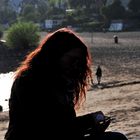 Rote Haare am Strand