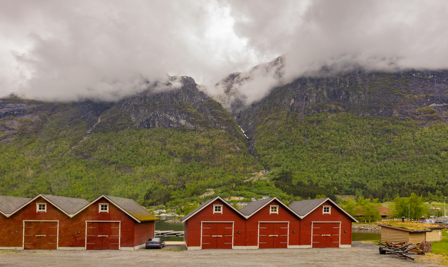 Rote Häuser in Norwegen