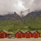 Rote Häuser in Norwegen