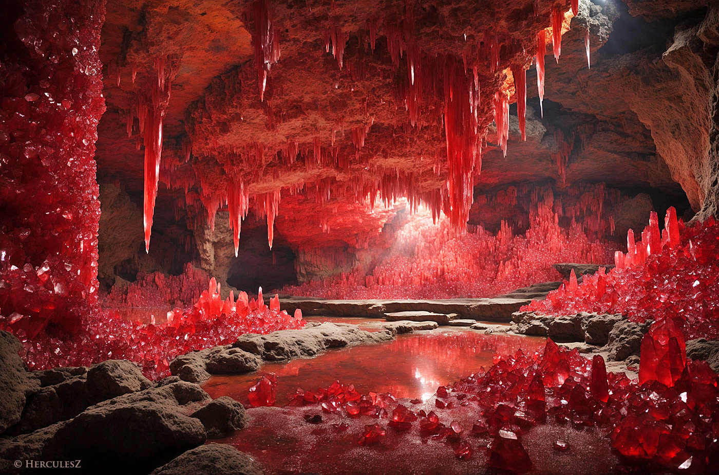 Rote Kristallgrotte