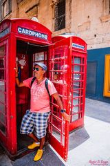 Rote Londoner Telfonkabie