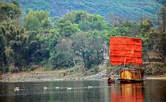 Rote Segel auf dem Li-Fluss