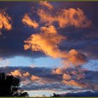 Rote Wolken am Abendhimmel