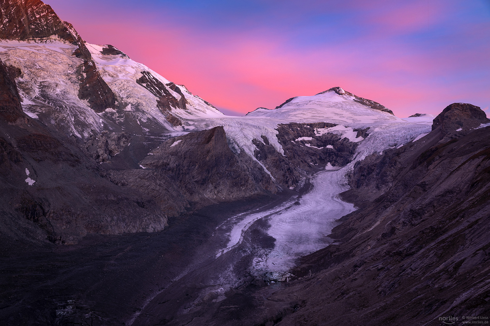 Rote Wolken am Großglockner