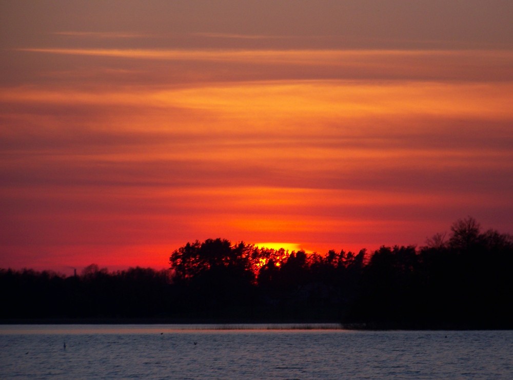 Roten Abendhimmel