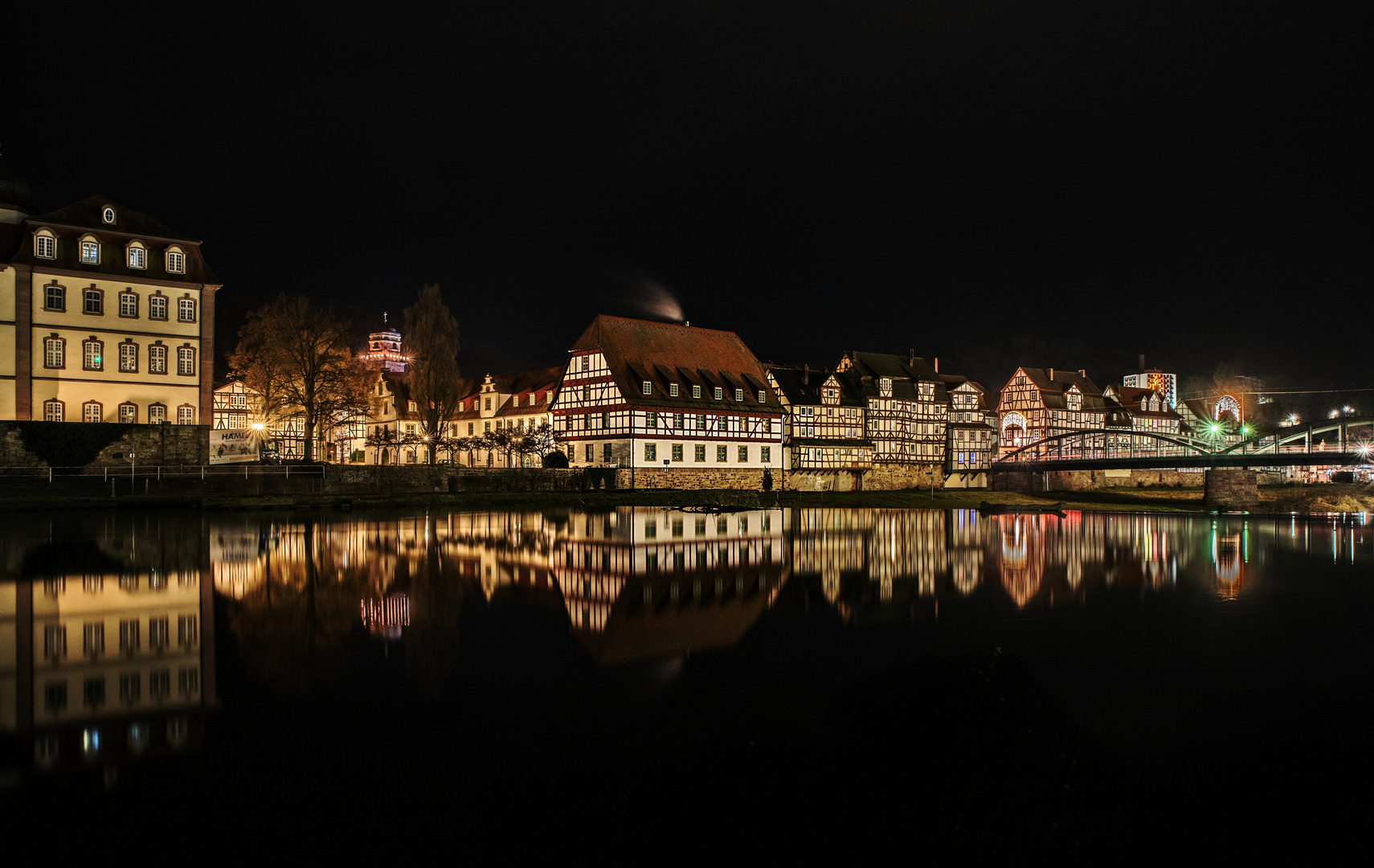 Rotenburg mit Spiegelung in der Fulda