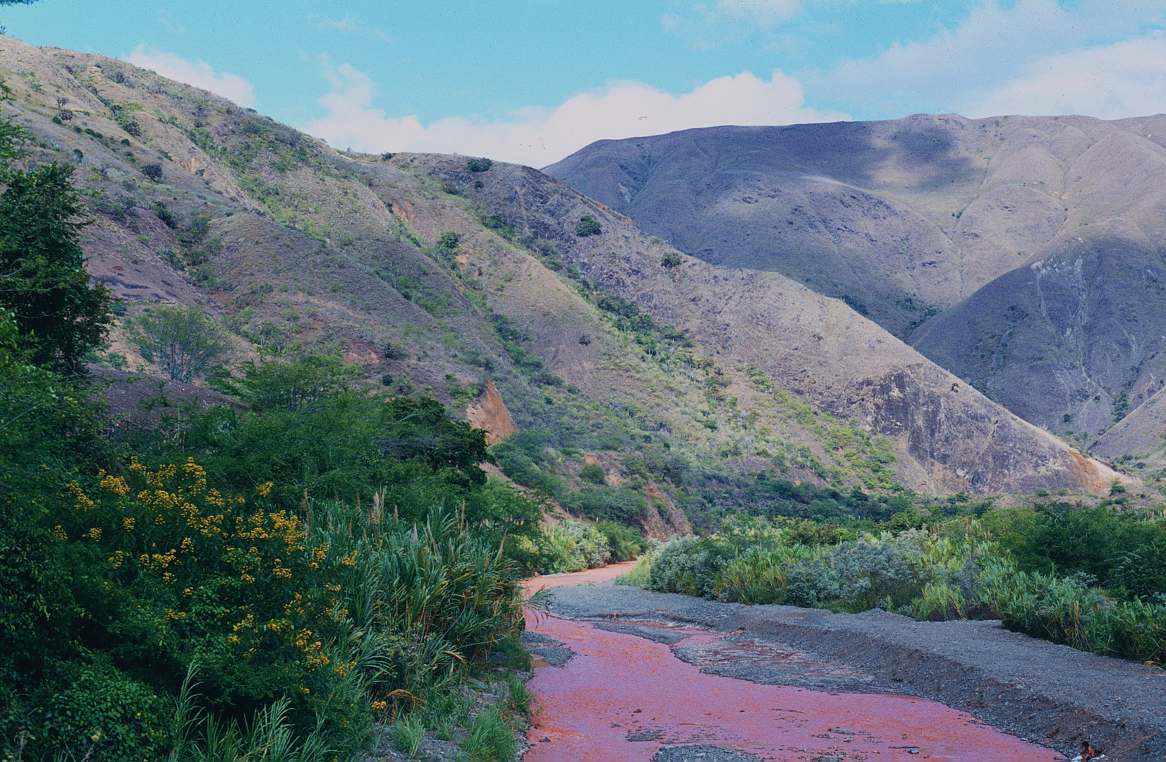 Roter Fluss im Dagua-Tal (Kolumbien)