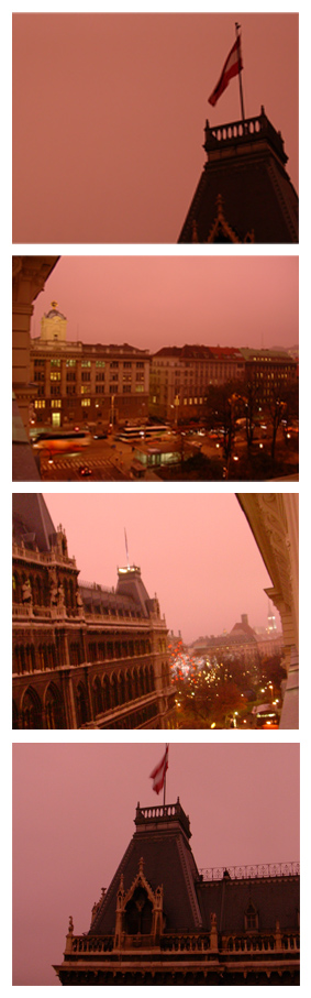 Roter Himmel in Wien 16:15 Uhr