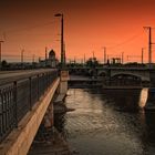 roter Himmel über Dresden - Marienbrücke
