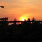 Roter Himmel über Duisburg