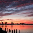 Roter Himmel über Stralsund