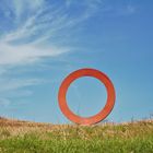 Roter Kreis in der Landschaft, nähe Volterra