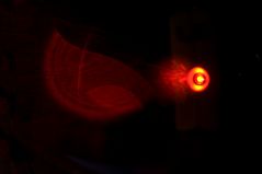 roter Laser im Fisheye - Reflektionen