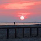 Roter Sonnenuntergang Salin-de-Giraud