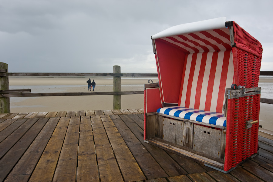 roter Strandkorb Sankt Peter Ording Foto & Bild deutschland, europe