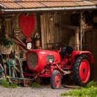 Roter Traktor der Köninger-Hof Mühle