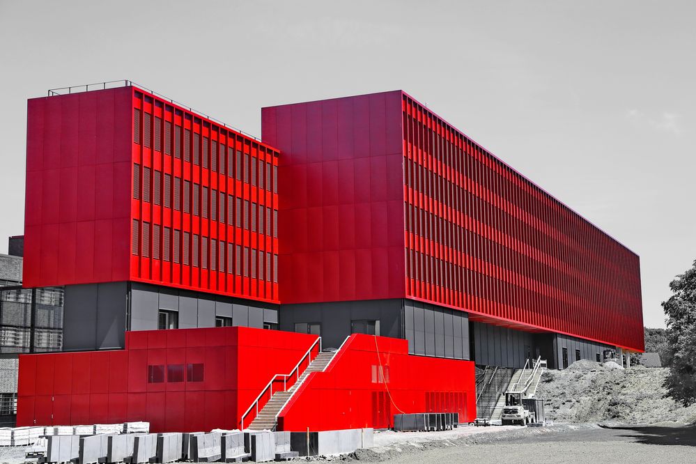 rotes Büro Foto & Bild | architektur, fotokunst, profanbauten Bilder