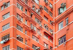 Rotes Haus in Hongkong