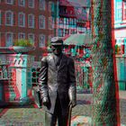 Rotes Haus in Monschau 3D-Anaglyphe