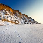 Rotes Kliff in Weiss